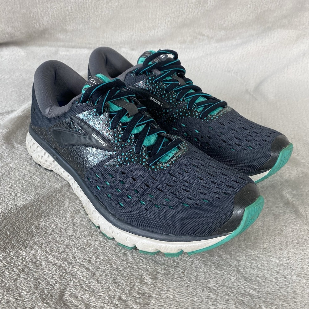 Brooks Glycerin 16 Womens Shoes Size 7 Black Green Knit Running 1202781B081